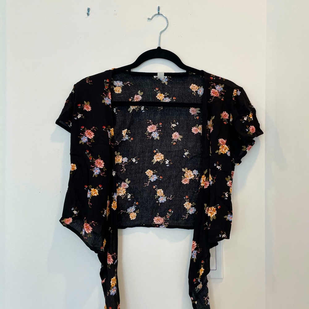 Garage Floral Wrap Blouse Top